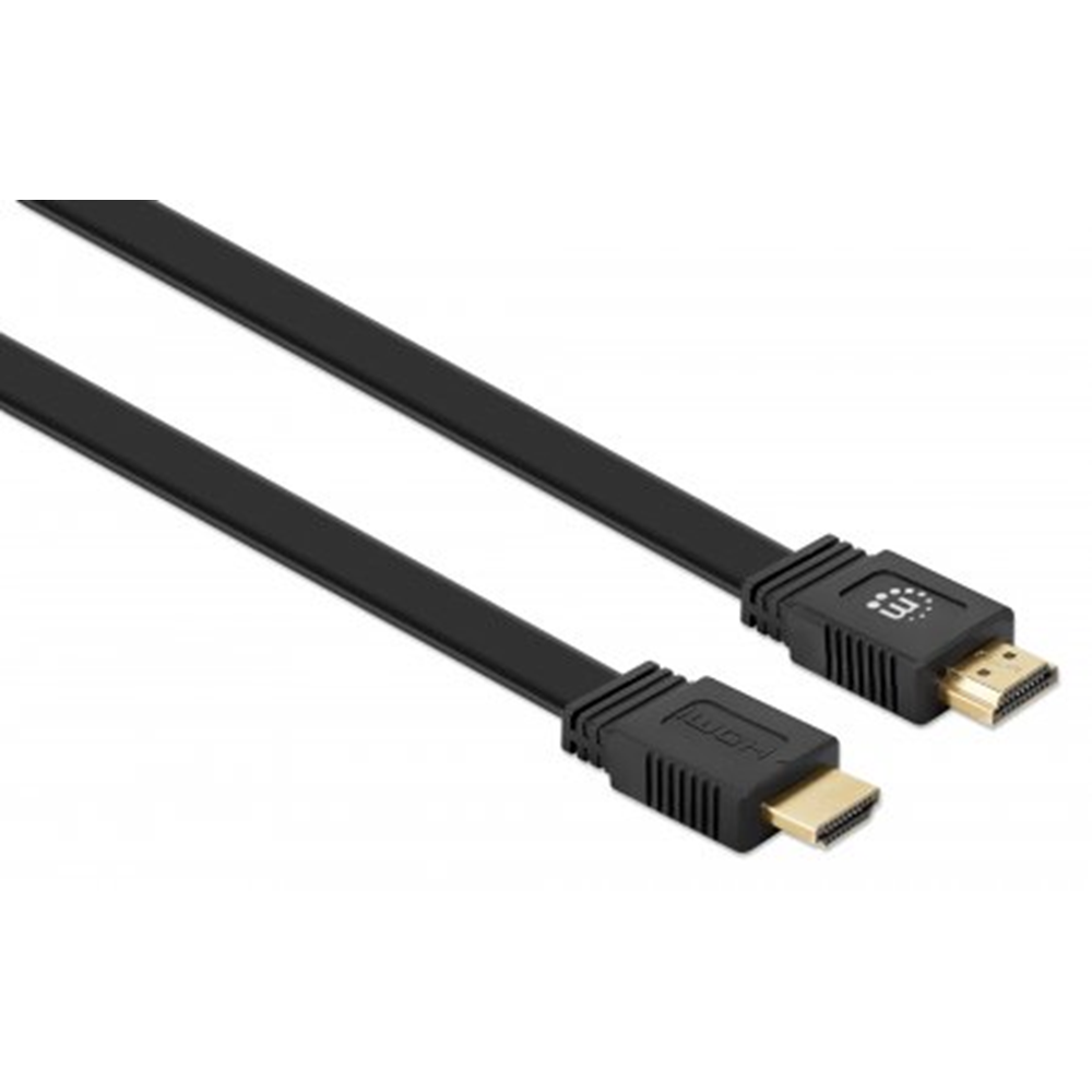 Flat High Speed HDMI Cable with Ethernet Black, 0.5 (L) x 0.013 (W) x 0.003 (H) [m]