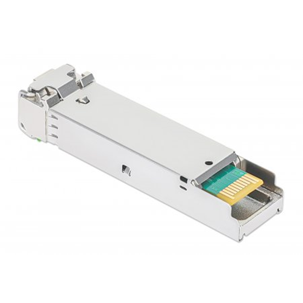 Gigabit Fiber WDM Bi-Directional SFP Optical Transceiver Module, 1000Base-BX-U (LC) Single-Mode Port, 10 km (6.2 mi.), BiDi WDM (RX1310/TX1550), HPE-c