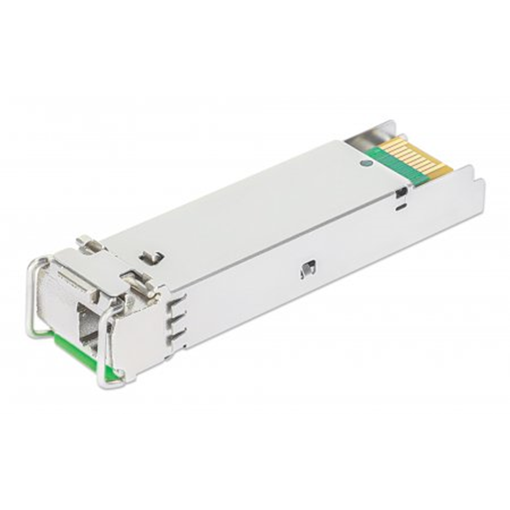 Gigabit Fiber WDM Bi-Directional SFP Optical Transceiver Module, 1000Base-BX-U (LC) Single-Mode Port, 10 km (6.2 mi.), BiDi WDM (RX1310/TX1550), HPE-c