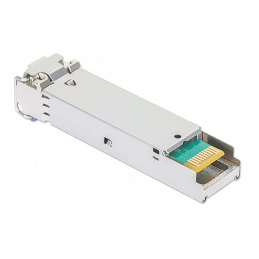 Gigabit Fiber WDM Bi-Directional SFP Optical Transceiver Module, 1000Base-BX-U (LC) Single-Mode Port, 80 km (50 mi.), BiDi WDM (RX1550/TX1490), MSA-co