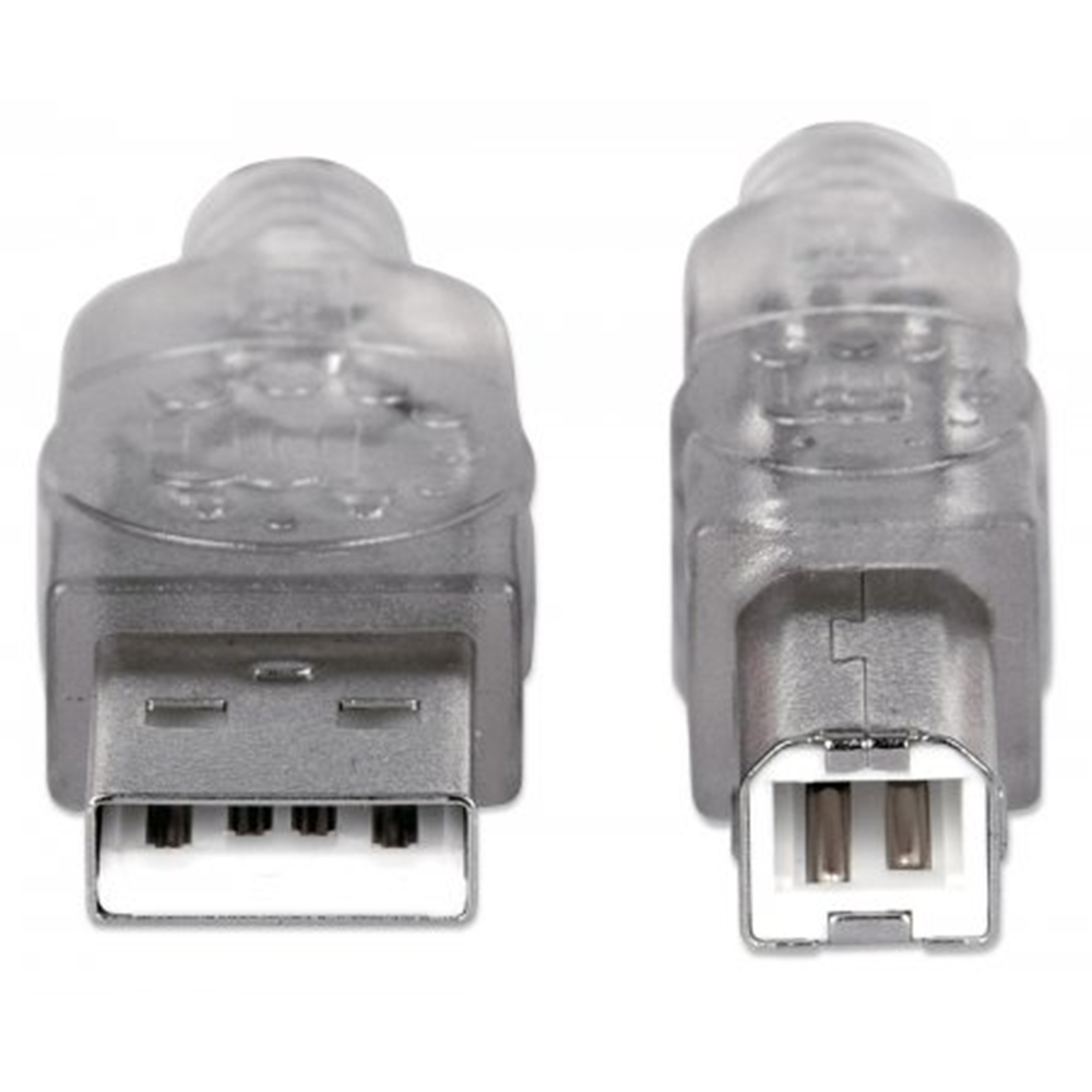 Hi-Speed USB B Device Cable Translucent Silver, 6 m
