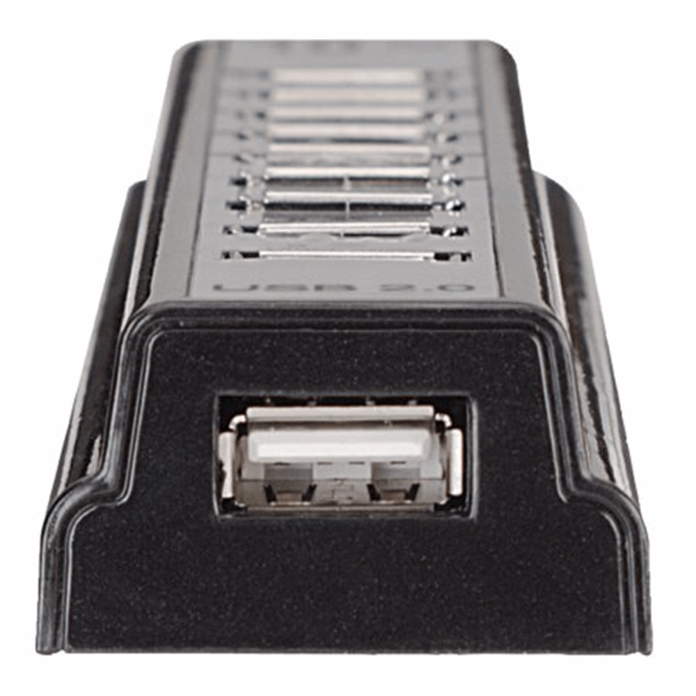 Hi-Speed USB Desktop Hub Black, 190 (h) x 37 (w) x  21 (d) mm