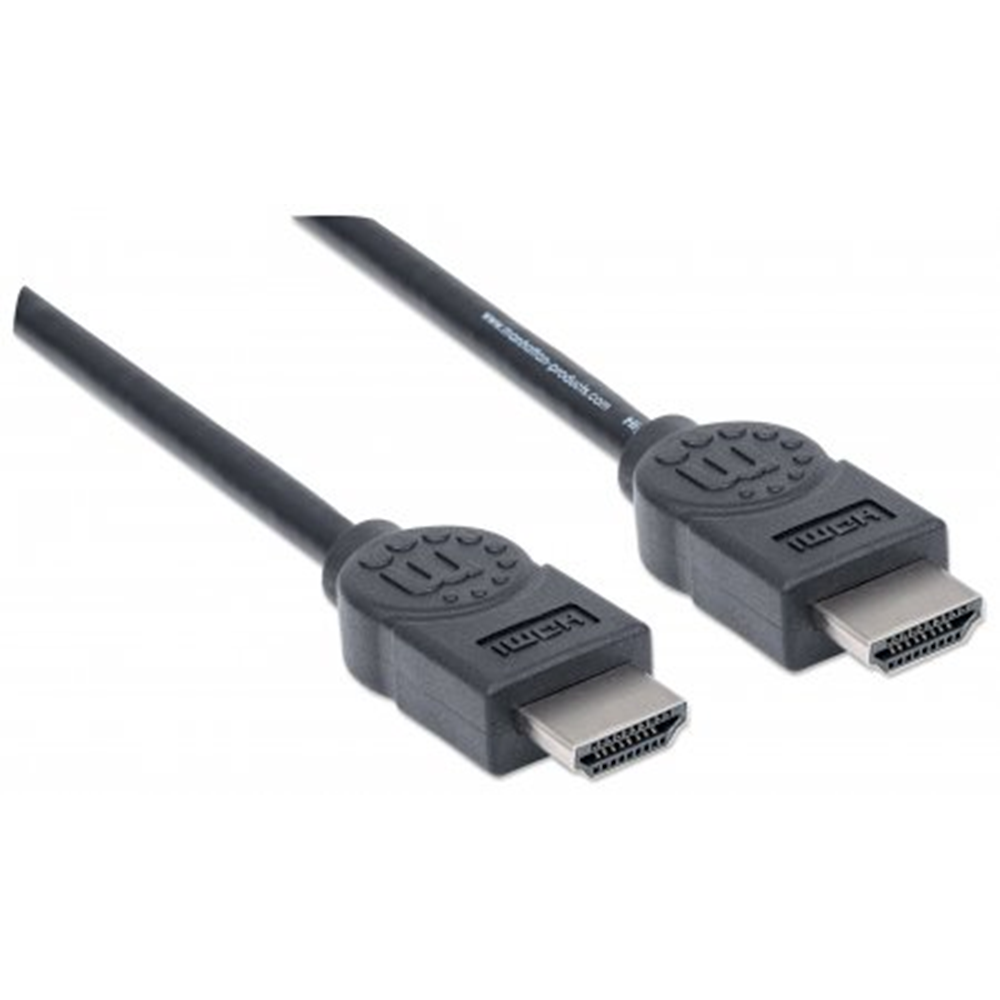 High Speed HDMI Cable, 4K@30Hz, 3D, HDMI Male to Male, Shielded, Black, 1.8 m (6 ft.)
