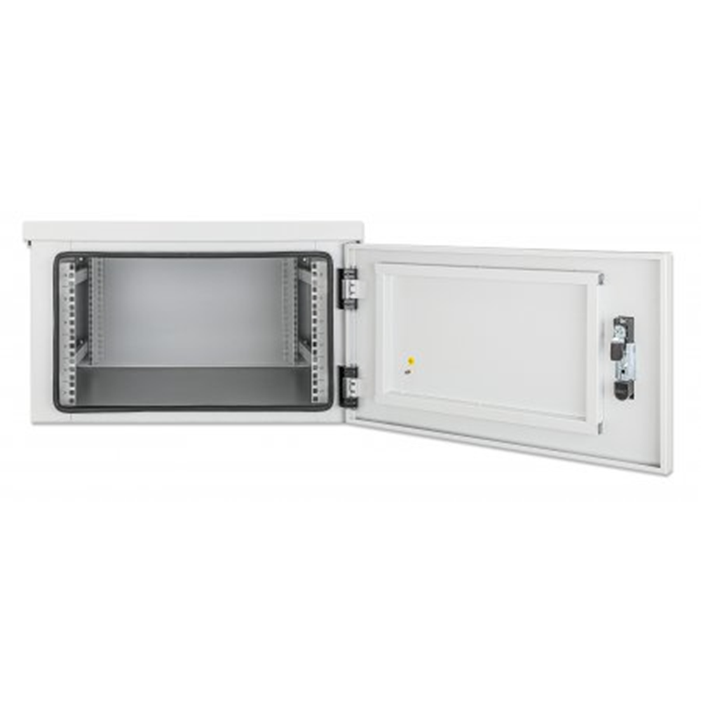 Industrial IP55 19" Wall Mount Cabinet with Integrated Fans, 6U 