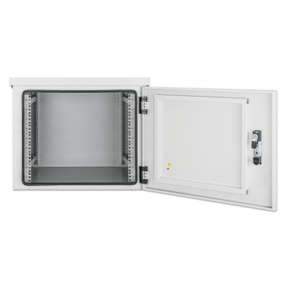 Industrial IP55 19" Wall Mount Cabinet with Integrated Fans, 9U