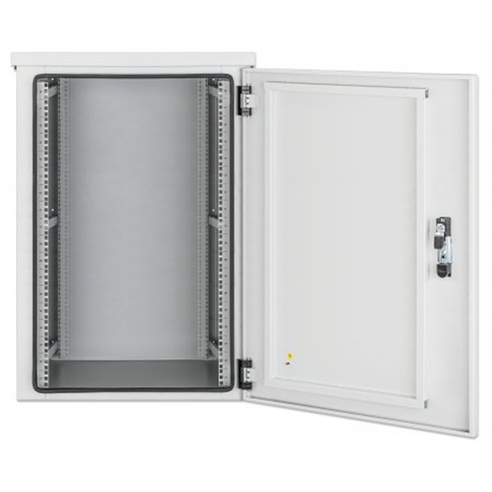 Industrial IP55 19" Wall Mount Cabinet with Integrated Fans, 18U