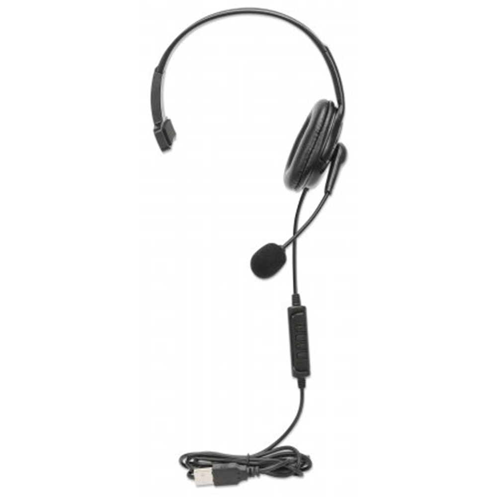 Mono USB Headset with Reversible Microphone