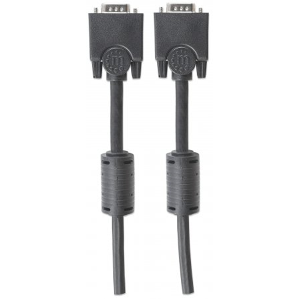 SVGA Monitor Cable, HD15 Male / HD15 Male with Ferrite Cores, 3 m (10 ft.), Black 