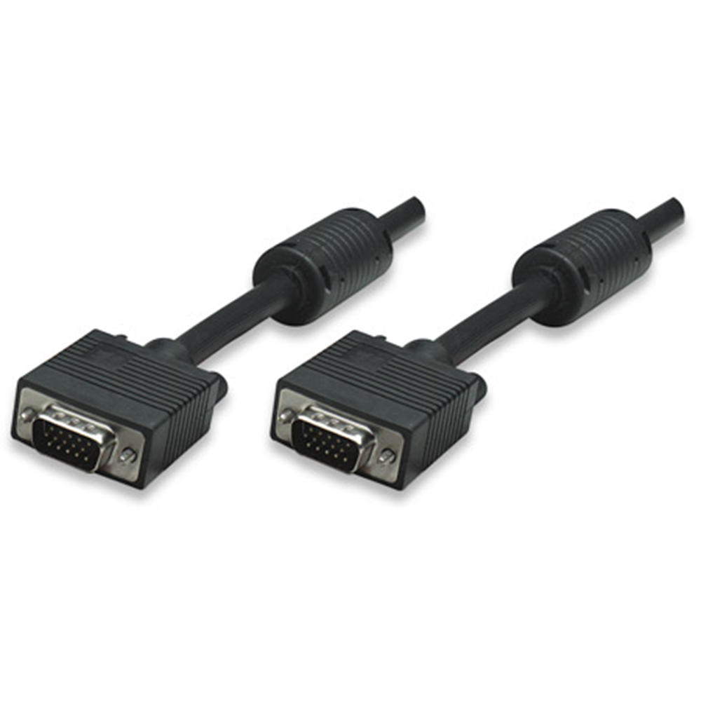 SVGA Monitor Cable, HD15 Male / HD15 Male with Ferrite Cores, 10 m (30 ft.), Black 
