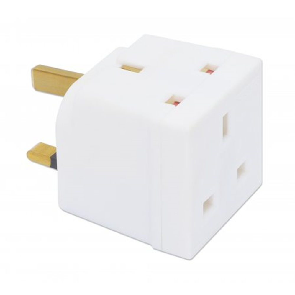 UK Power Adapter with 2 Outlets