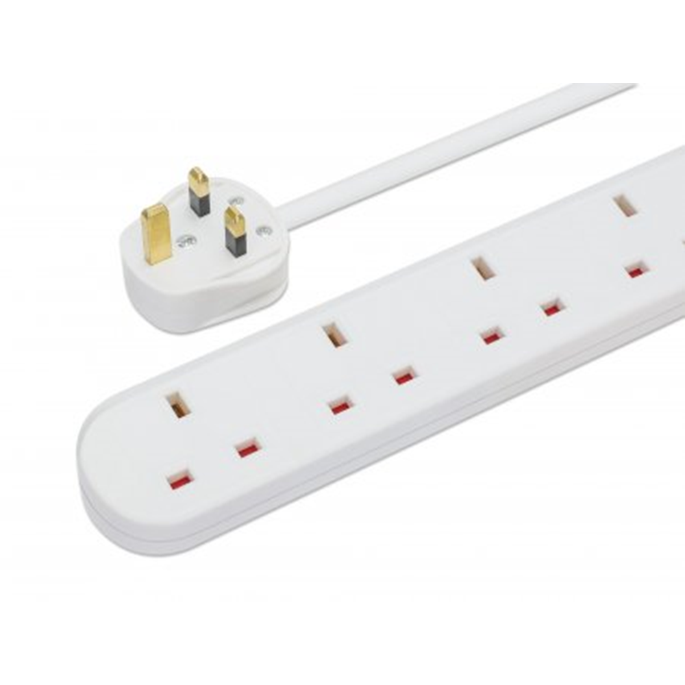 UK Power Strip with 6 Outlets