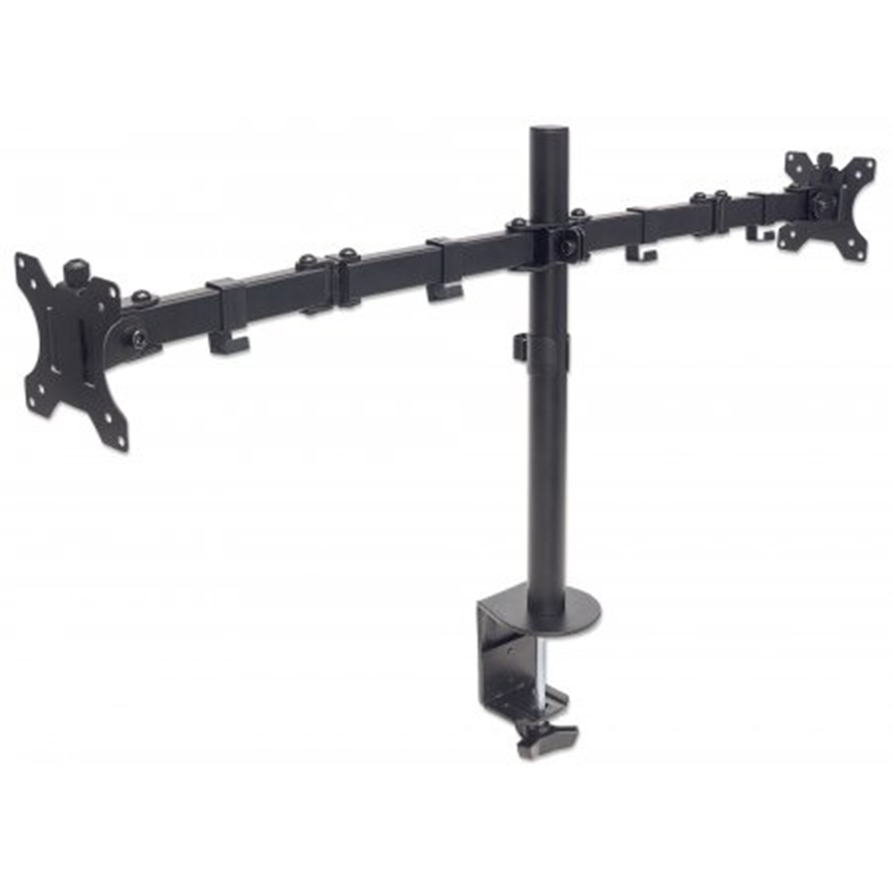 Universal Dual Monitor Mount with Double-Link Swing Arms