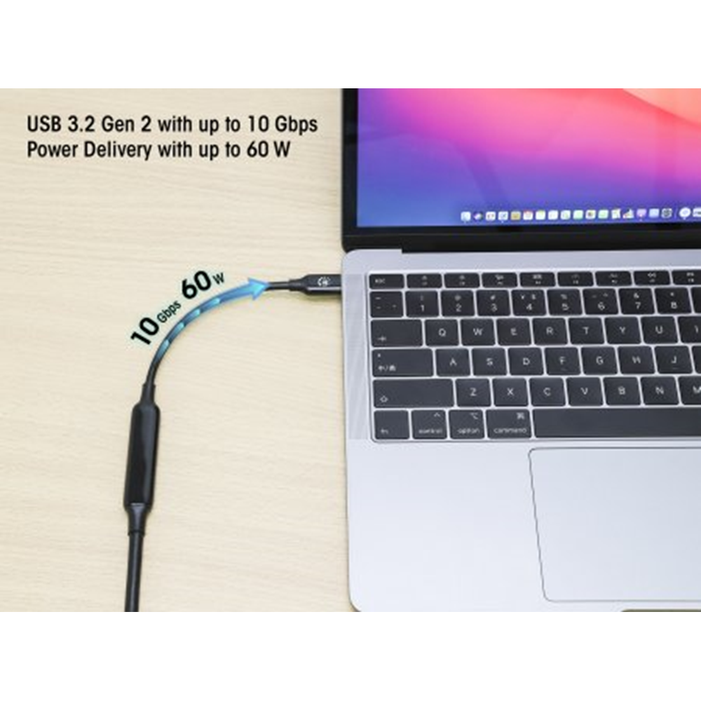USB 3.2 Gen 2 Type-C Active Device Cable Black, 5 (L) x 0.015 (W) x 0.01 (H) [m]