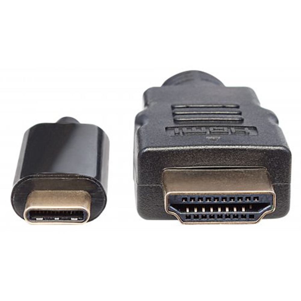 USB-C to HDMI Adapter Cable Black, 2000 (L) x 2 (W) x 1 (H) [mm]