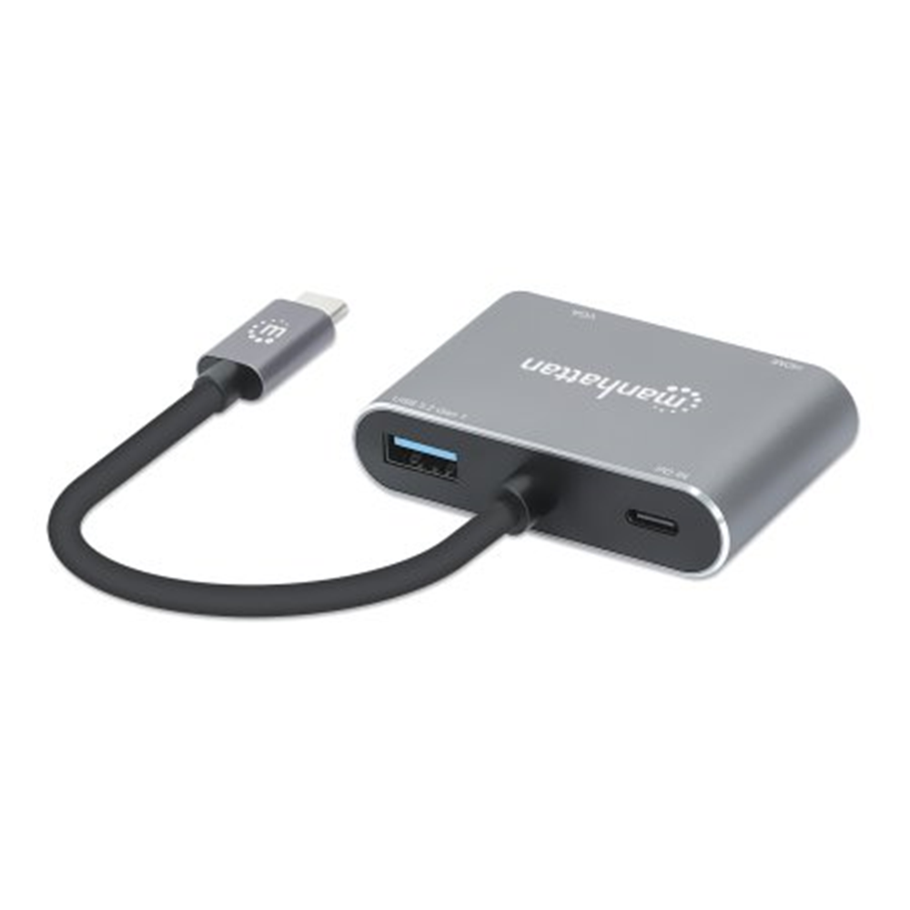 USB-C to HDMI & VGA 4-in-1 Docking Converter with Power Delivery