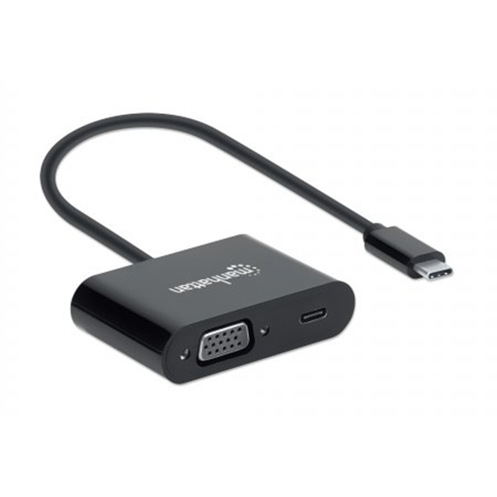 USB-C to VGA Converter with Power Delivery Port