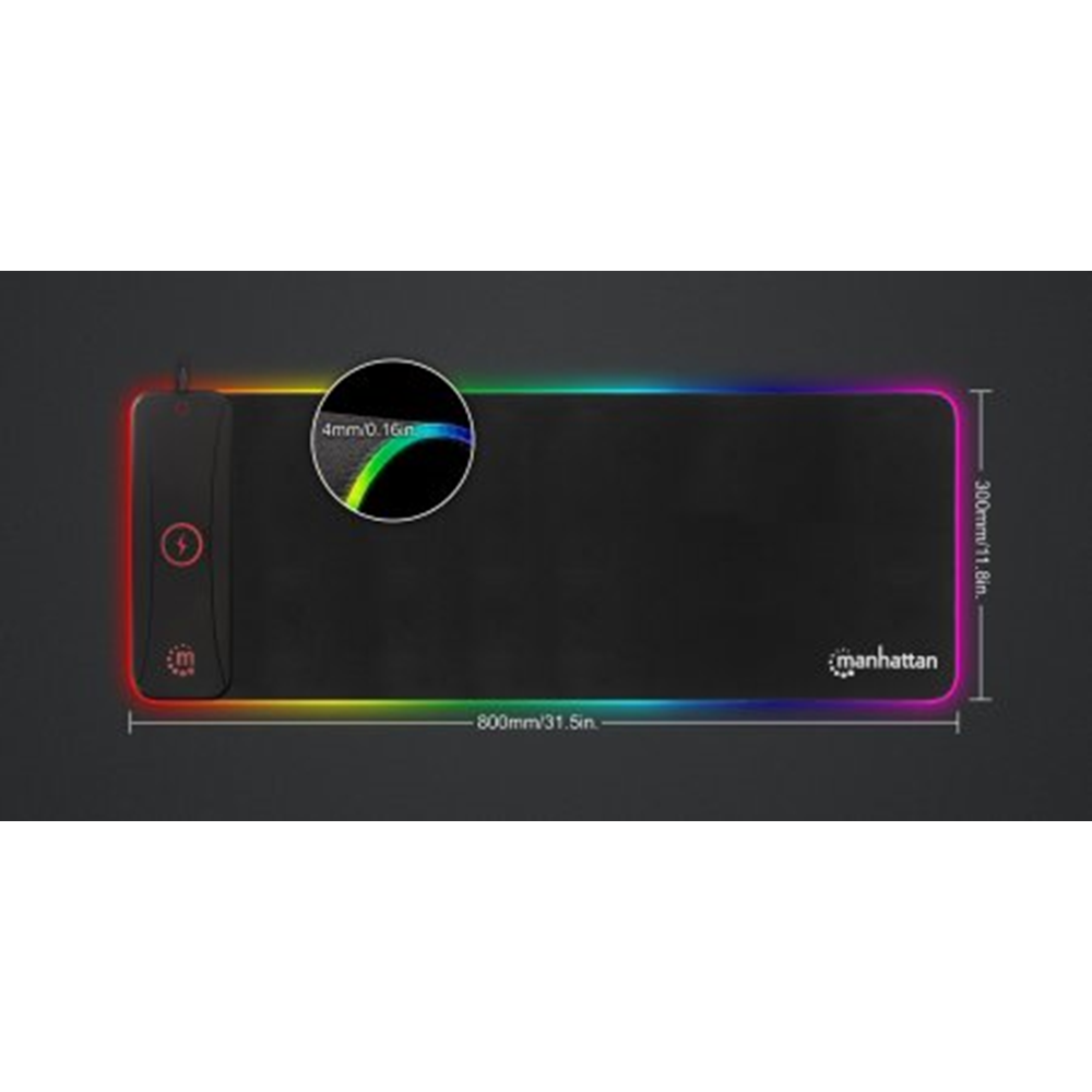 XXL RGB LED Gaming Mousepad with Wireless Charger - 10 W
