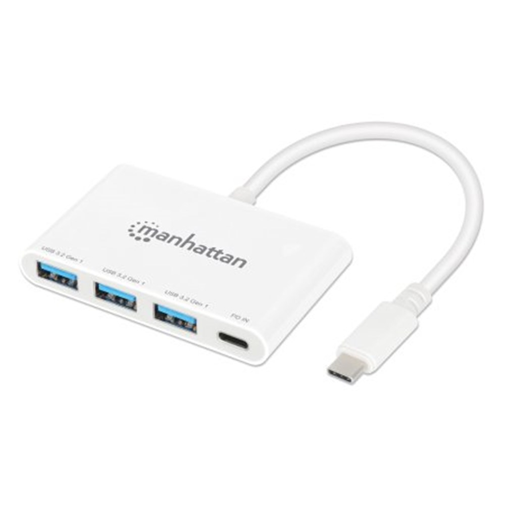 3-Port USB 3.0 Type-C Hub with Power Delivery White, 75 (L) x 47 (W) x 11.5 (H) [mm]
